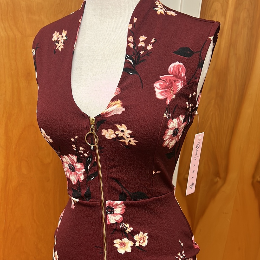 Crave Fame zipper front sleeveless midi dress size small - Picture 3 of 4